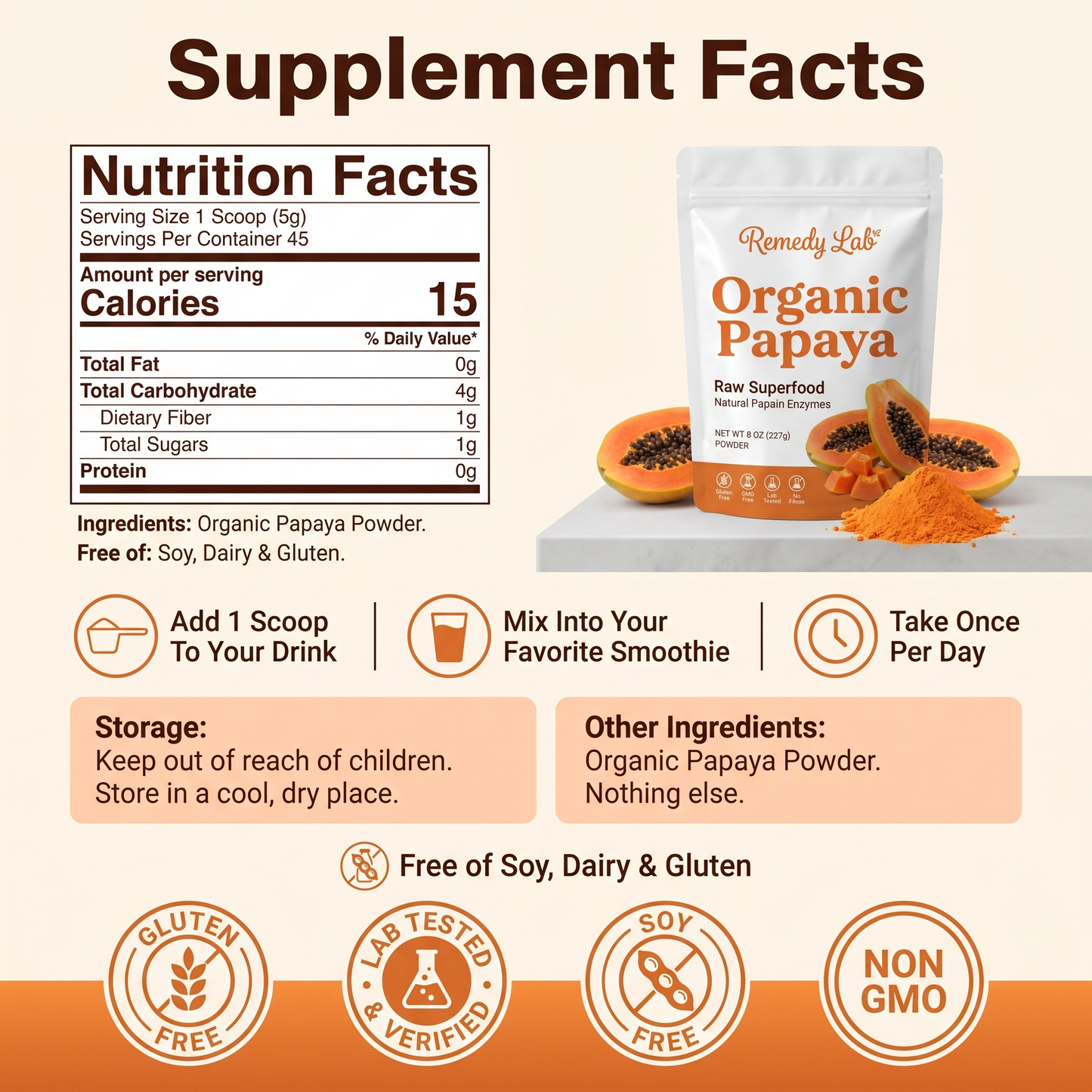 Organic Papaya Powder